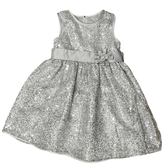Olivia Rose Other - Girls Silver Sparkly Sequin Party Dress Flower Girl Dress for Dress Up Formal 5